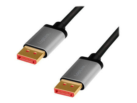 LOGILINK CDA0104 Kabel DisplayPort DP/M do DP/M 8K/60 Hz aluminium czarny/szary 1m