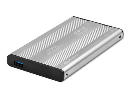 QOLTEC 51871 Obudowa / kieszeń do dysków HDD SSD 2.5cala SATA3 / USB 3.0 / Srebrny