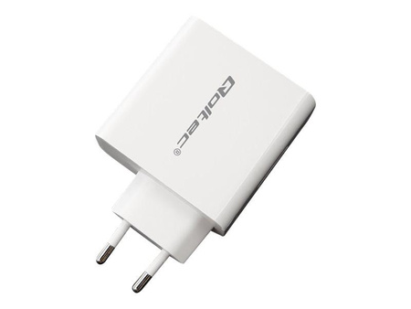 QOLTEC 51715 Charger 63W 5-20V 1.5-3A USB type C PD USB QC 3.0 White