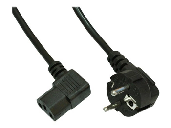 AKYGA Kabel zasilający AK-PC-02A kątowy CCA IEC C13 CEE 7/7 250V/50Hz 1.5m