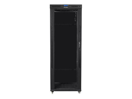 Szafa instalacyjna rack stojąca 19 42U 800x800 czarna, drzwi szklane LCD (Flat pack)