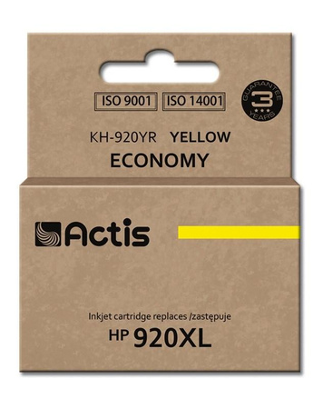 Actis KH-920YR Tusz (zamiennik HP 920XL CD974AE; Standard; 12 ml; żółty)