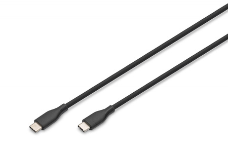 Kabel zasilający silikonowy USB-C - USB-C, USB 2.0 60W, 1m Czarny