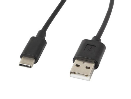 Kabel Lanberg CA-USBO-10CC-0018-BK (USB 2.0 typu A M - USB typu C M; 1,8m; kolor czarny)