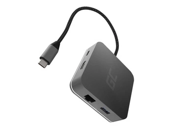 GREENCELL AK61 Green Cell HUB2 USB-C, 3x USB 3.0 RJ45 1Gbps HDMI 4K, DEX Nintendo Switch Apple