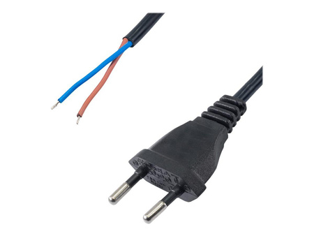 AKYGA Kabel zasilający AK-OT-05A CEE 7/16 bez zakończenia 250V/50Hz 2x0.75mm2 CU 1.5m