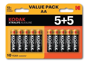 KODAK BATERIE ALKALICZNE XTRALIFE AA LR6 5+5 (10 PACK)