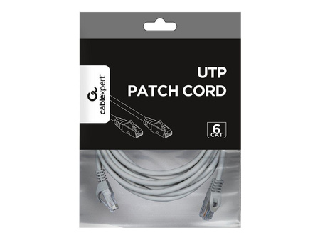 GEMBIRD patchcord kat 6 zalewane końcówki 5m szary