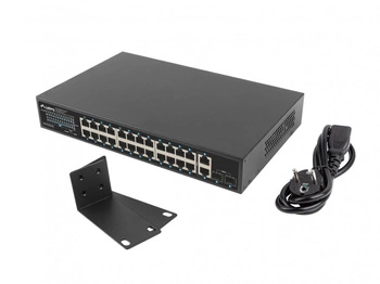 Switch 24x1GB POE+ 2xGB 2xSFP rack 19'' gigabit ethernet 360W