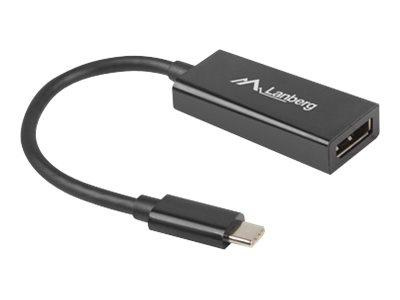 LANBERG AD-UC-DP-01 Lanberg adapter USB TYPE-C(M)-Displayport(F) 15cm Czarny