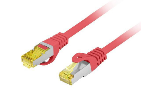 Patchcord Lanberg FTP kat.6A 0,25m LSZH CU fluke passed czerwony