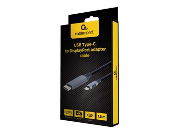 GEMBIRD CC-USB3C-DPF-01-6 Adapter z USB Type-C do DP szary 1.8m