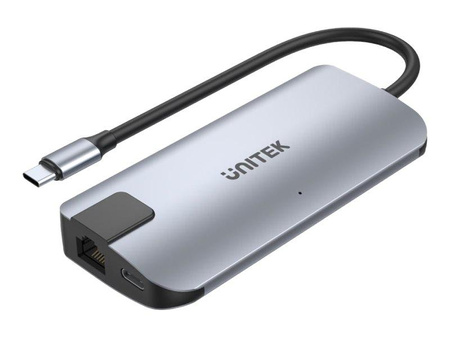 UNITEK D1028A HUB USB-C 2x USB-A HDMI 2.0 RJ-45 PD 100W