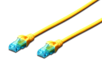 Patchcord DIGITUS UTP kat. 5e 7m PVC żółty