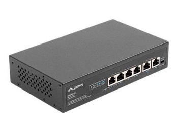 LANBERG switch PoE 19inch 6-port 100MB 4 ports PoE 30W/port max 60W DSP3-0105-60W unmanaged