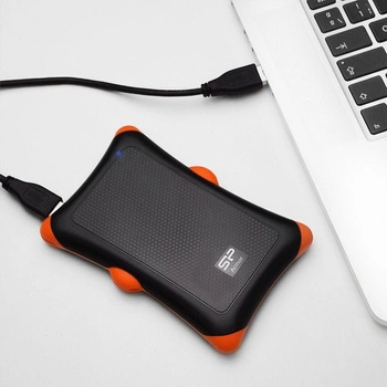 Dysk zewnętrzny HDD Silicon Power Armor A30 (1TB; 2.5"; USB 3.2; 5400 obr/min; Orange-Black; SP010TBPHDA30S3K)