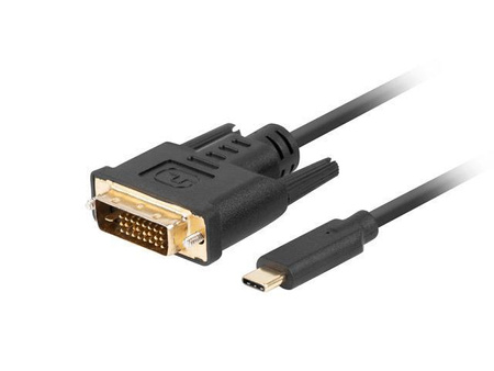 Kabel adapter Lanberg USB-C(M) - DVI-D(24+1) 1,8m czarny 