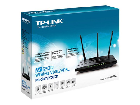 TPLINK Archer VR400 TP-Link Archer VR400 VDSL/ADSL AC1200 Wireless 4xGigaLAN, 1xWAN, 2xUSB AnnexA