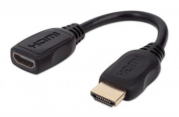 MANHATTAN PRZEDŁUŻACZ KABEL HDMI-HDMI 2.0 M/F 20CM