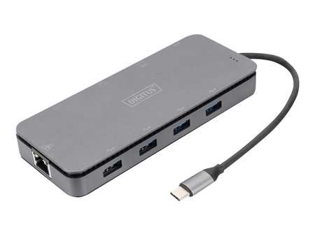 DIGITUS 11 in 1 USB-C Docking Station & SSD Enclosure 4x USB 3.0 1x VGA 1x HDMI RJ45 M.2 SSD