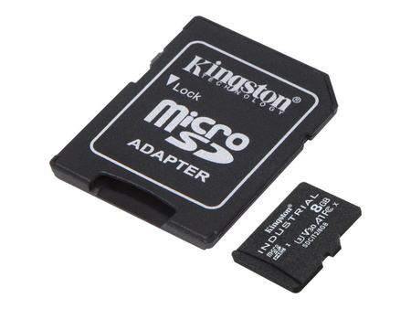 KINGSTON 8GB microSDHC Industrial C10 A1 pSLC Card + SD Adapter