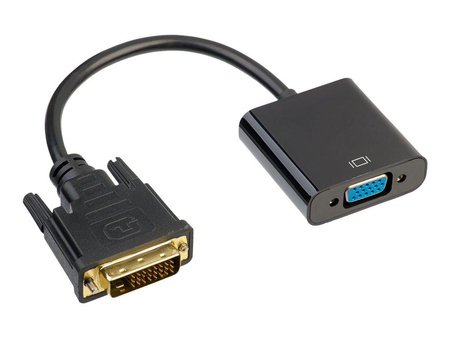 AKYGA Konwerter adapter z kablem AK-AD-50 DVI 24+1 pin m / VGA f 15cm