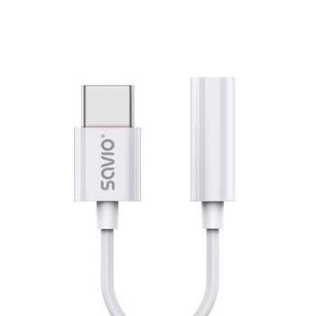 Kabel adapter Savio AK-51 USB-C - Mini Jack 3,5mm (F), Huawei, Oppo, Xiaomi