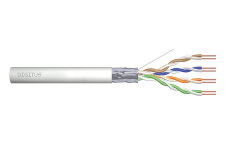 Kabel teleinformatyczny instalacyjny DIGITUS kat.5e, F/UTP, Eca, drut, AWG 24/1, PVC, 305m, szary, karton