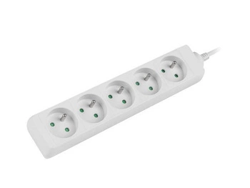 Listwa przedłużacz Lanberg 1,5m biała 5x 230V PL, kabel wykonany z pełnej miedzi