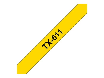 BROTHER TX611 Taśma Brother 6mm BLACK ON YELLOW TAPE