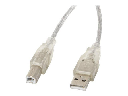 LANBERG CA-USBA-12CC-0018-TR Lanberg kabel USB 2.0 AM-BM transparentny 1.8m