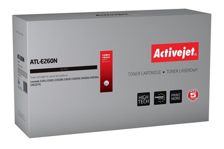 Activejet ATL-E260N Toner (zamiennik Lexmark E260A11E; Supreme; 3500 stron; czarny)