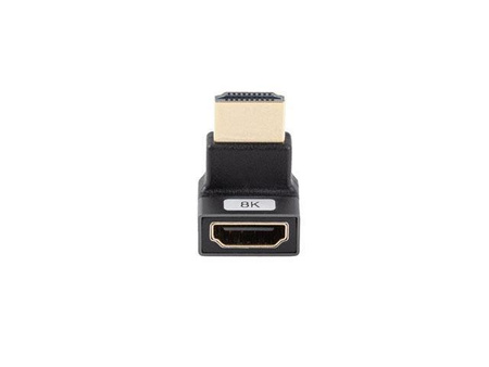 Adapter Lanberg HDMI(F)->HDMI(F) 8K kątowy góra aluminimum srebrny