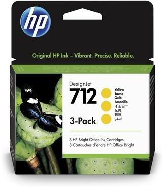 HP 712 3-PACK 29-ML YELLOW/DESIGNJET INK CARTRIDGE