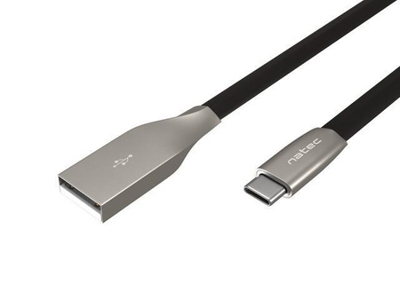 Kabel USB 2.0 Type-C(M) - AM 1m czarny metal Natec prati