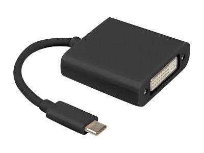 LANBERG AD-UC-DV-01 Lanberg adapter USB TYPE-C(M)-DVI(F)(24+5) Dual Link 15cm Czarny