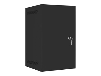 LANBERG Rack cabinet 10inch wall mount 9U 280x310 black with metal door flat pack