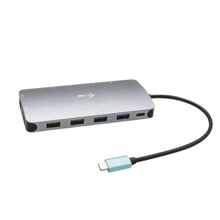 I-TEC USB-C Metal Nano Dock 2x DP 1x HDMI 1x GLAN 1x Audio/Mic 2 xUSB 3.1 2x USB 2.0 1x USB-C Data 1x USB-C 100W PD