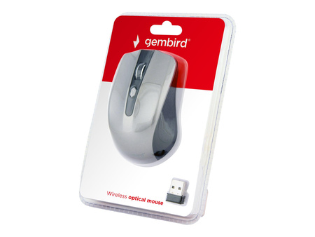 GEMBIRD MUSW-4B-04-BG Bezprzewodowa mysz optyczna MUSW-4B-04-BG 1600 DPI nano USB czarno-szara