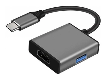 ART ADAPTER USB-C male / HDMI female 4K 30Hz + USB 3.0 PL 15cm oem