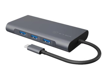 ICYBOX IB-DK4040-CPD Stacja dokująca USB Type-C 3xUSB HDMI 4k 30Hz VGA SD/microSD Towar po testach (P)