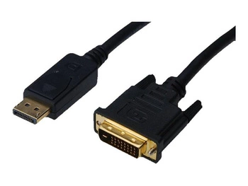 ASM AK-340306-020-S Kabel Displayport z zatrzaskiem 1080p 60Hz FHD Typ DP/DVI-D (24+1) M/M czarny 2m