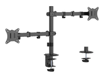 GEMBIRD Biurkowe ramię dla 2 monitorów -regulowane 17-32inch do 9kg