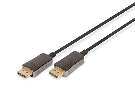 Kabel DIGITUS połączeniowy hybrydowy AOC DisplayPort 1.4 8K60Hz UHD DP/DP M/M czarny 30m