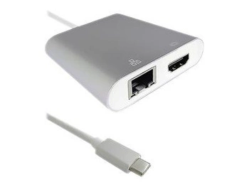 QOLTEC 50409 Qoltec Adapter USB 3.1 typC / HDMI AF + USB 3.0 AF + RJ45 F + PD