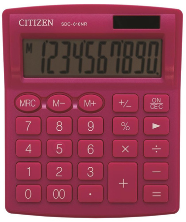 CITIZEN KALKULATOR BIUROWY SDC-810NRPKE, 10-cyfrowy, 127x105mm, różowy