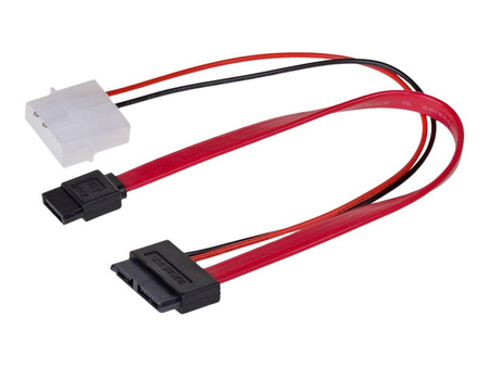 AKYGA Adapter z kablem AK-CA-45 Slimline SATA f / data SATA f / Molex m 2x 35cm