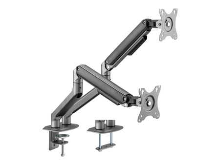 GEMBIRD Biurkowe ramię na dwa monitory - regulowane 17-32inch obciążenie do 9kg kolor szary