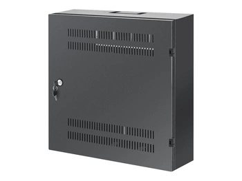 INTELLINET Low-Profile 19inch Wall Mount Cabinet with 4U Horizontal and 2U Vertical Rails 170mm 6.7 in depth black RAL7021