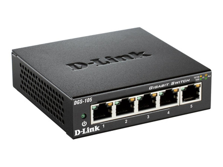 DLINK DGS-105/E D-Link 5-port 10/100/1000 Gigabit Metal Housing Desktop Switch